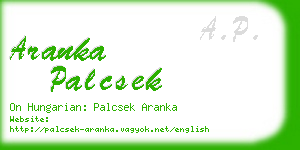 aranka palcsek business card